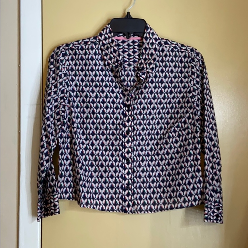 Cute birds patterned crop top